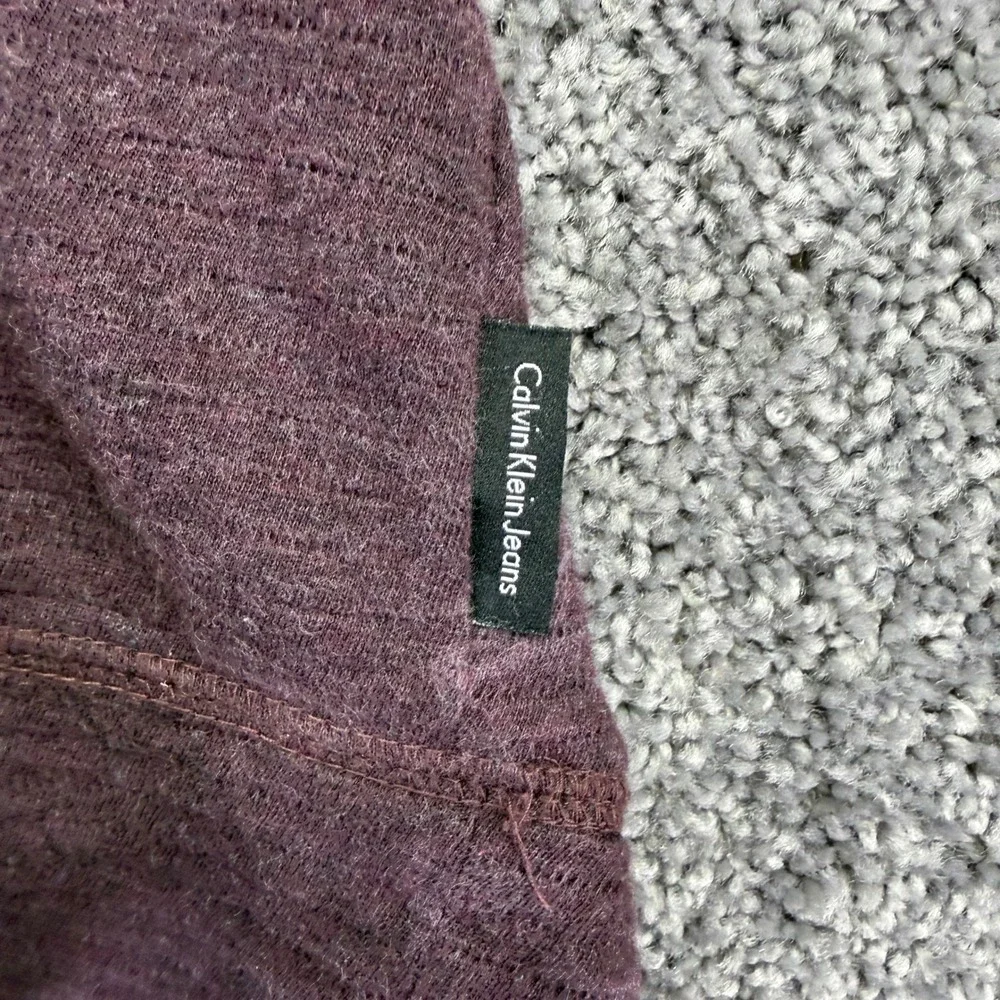 Calvin Klein Jeans Quarter Zip Mens L Burgundy Pullover